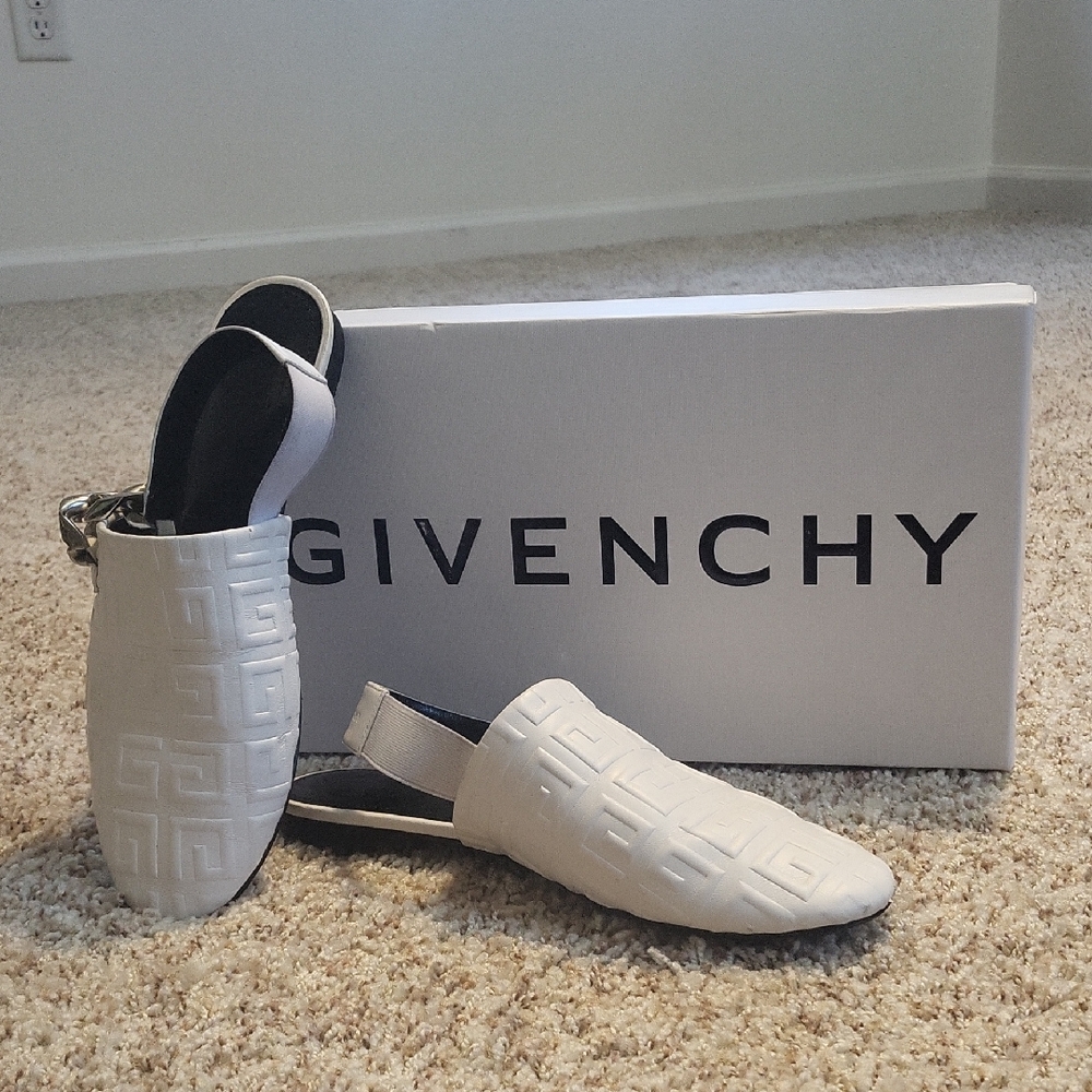 Givenchy White Embossed Slip-On Shoes